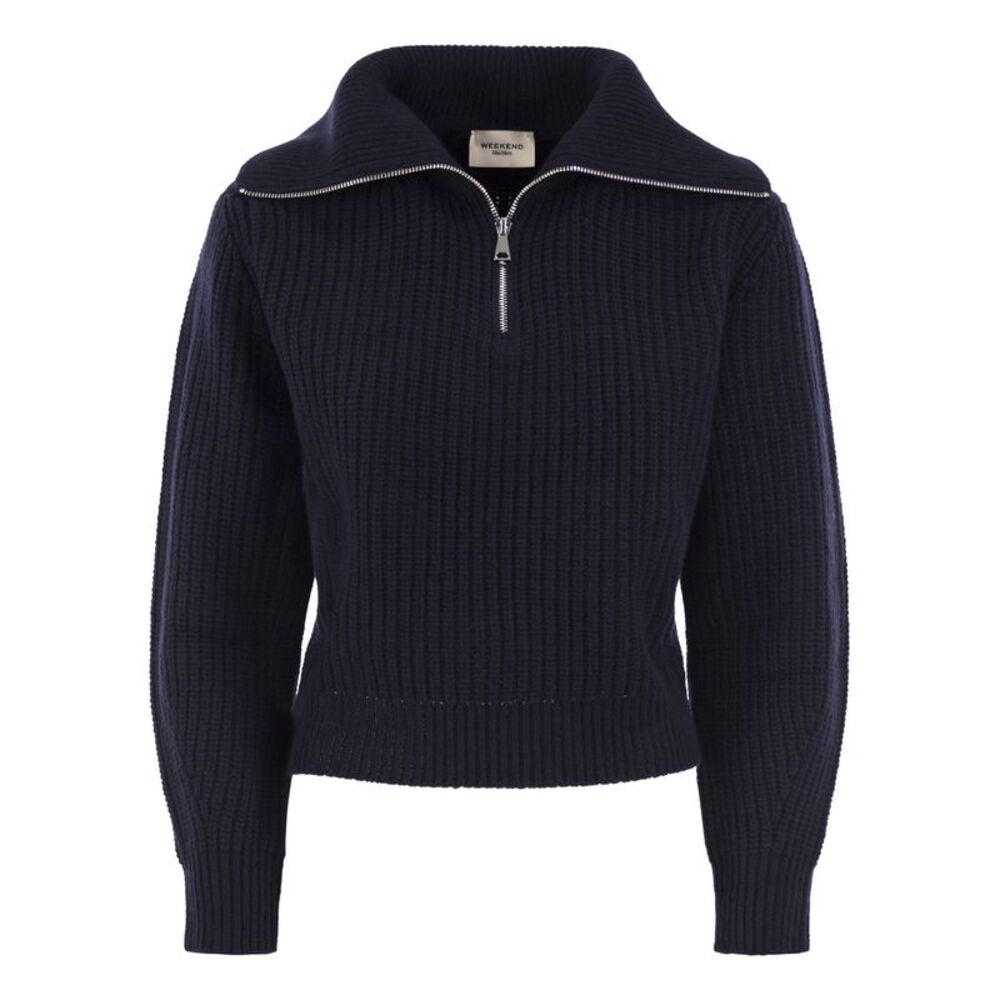 Weekend Maxmara Women Wkdlaser - Virgin Wool Half-Zip High-Neck Jumper